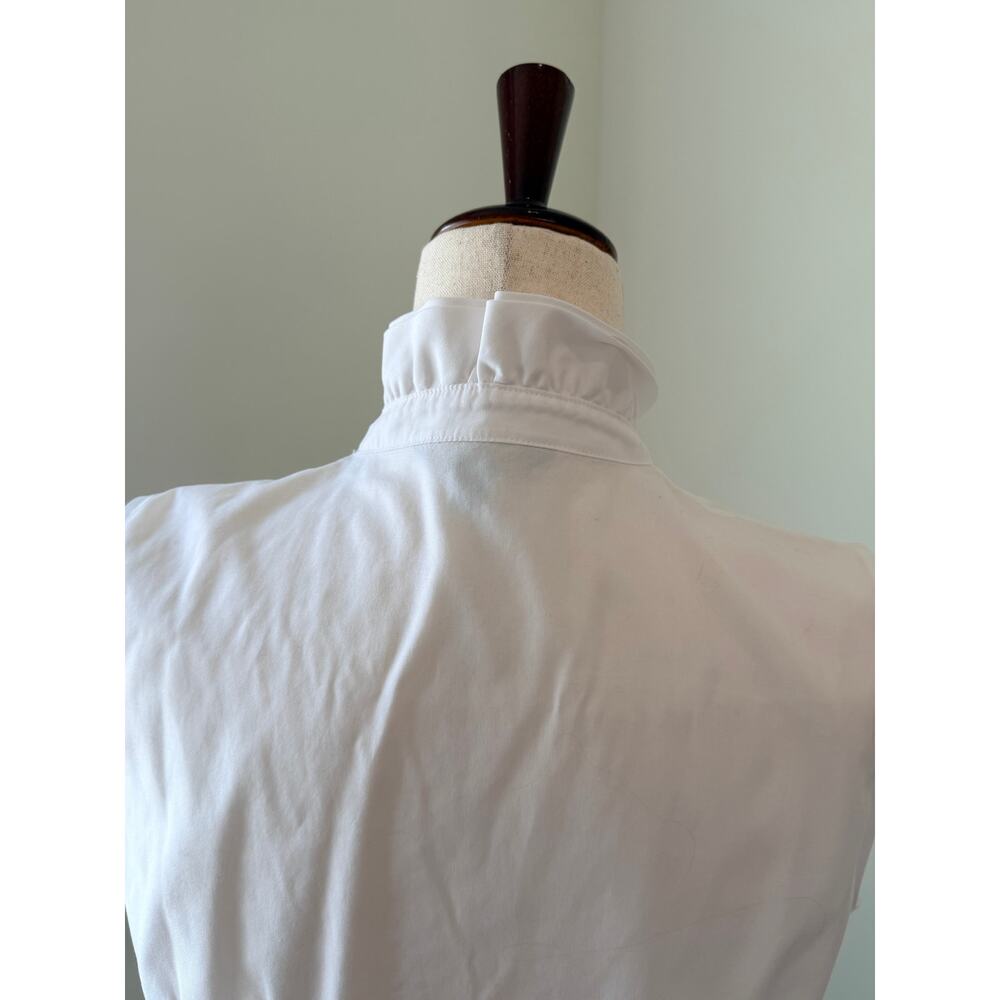Brooks Brothers Fitted Iron-Free Supima Sleeveless Ruffle Blouse Size 6 - Picture 5 of 7